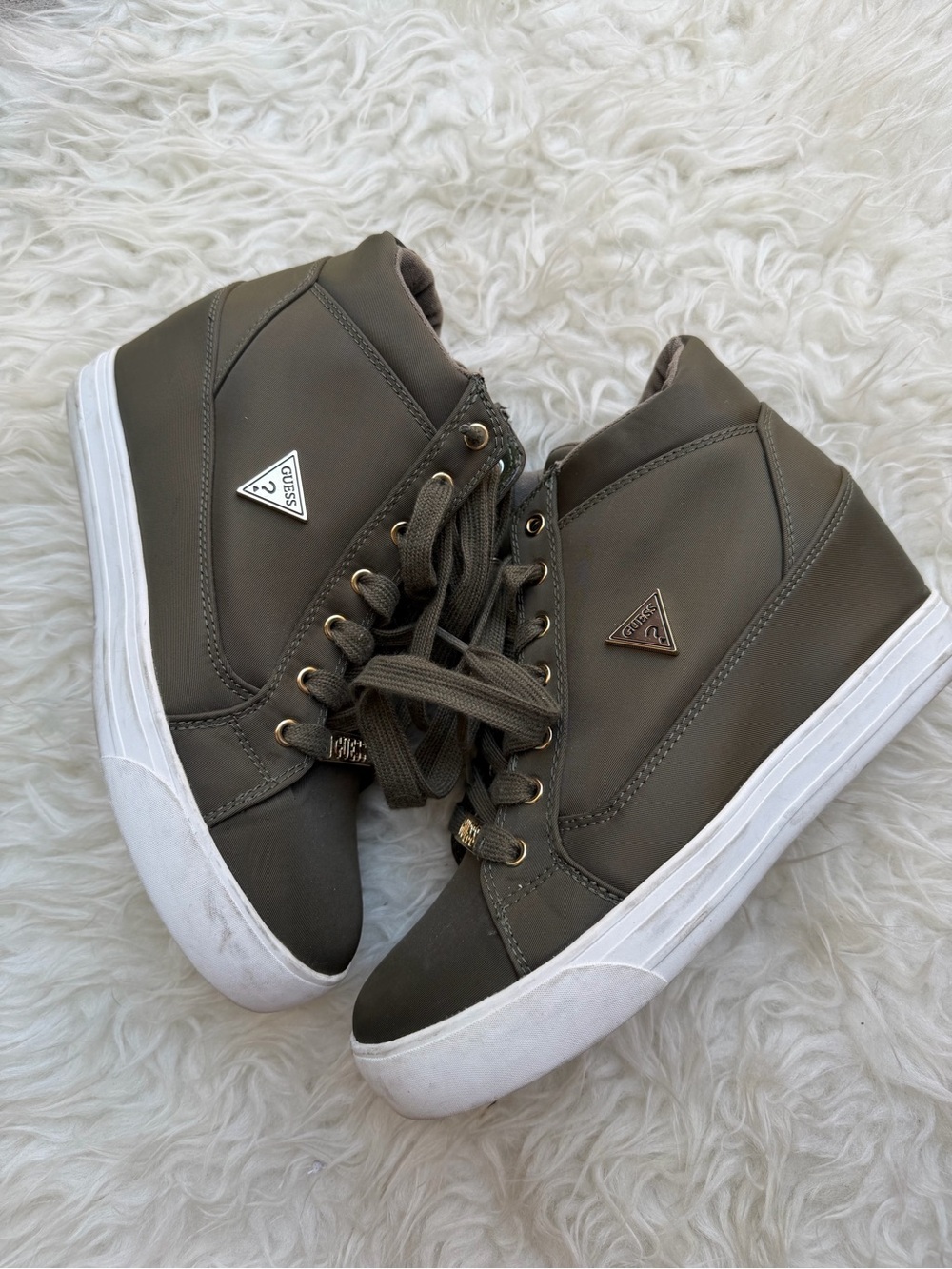 GUESS Men's High-Top Sneakers in Olive Green